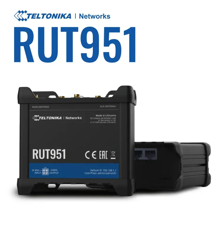 Teltonika · Router · RUT951 · LTE Modem Router/WLAN · eSIM Teltonika · Router · RUT951 · LTE Modem Router/WLAN · eSIM