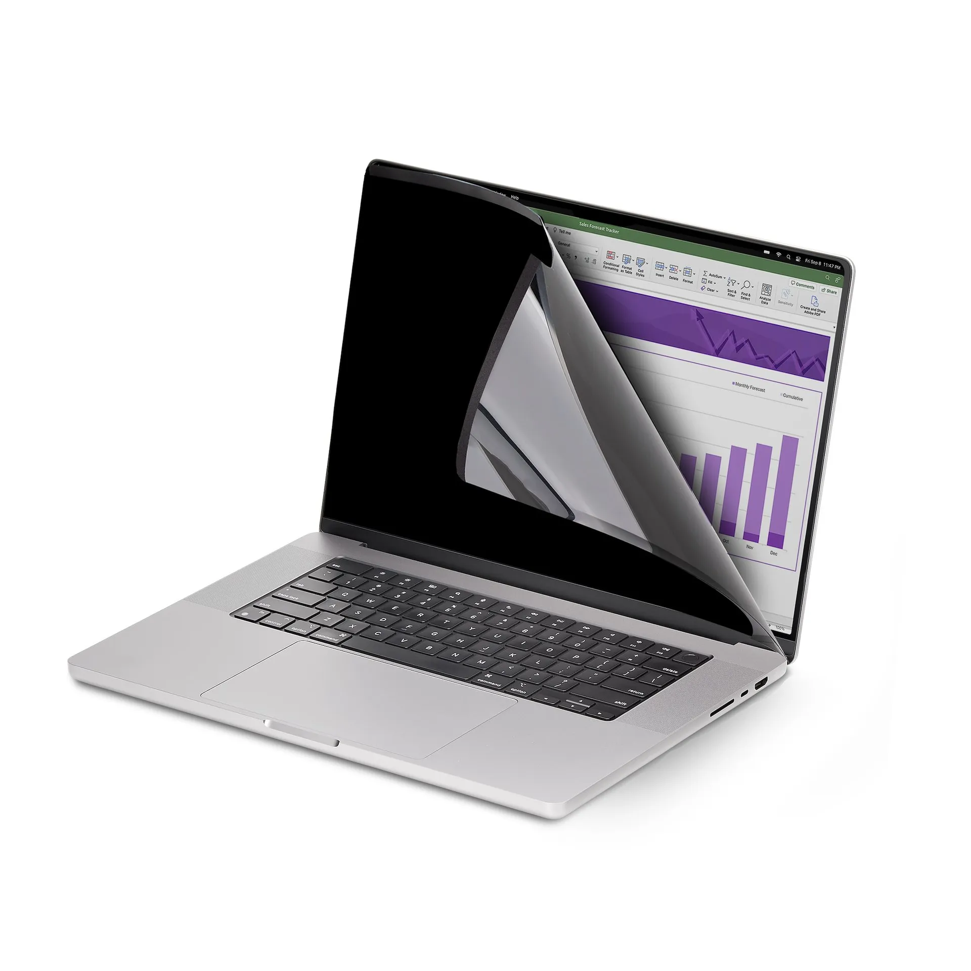 StarTech.com 14 Zoll MacBook Pro M1 M2 M3 M4 Magnet Laptop Sichtschutzfilter, Notebook Blaulichfilter, Zweiseitig Entspiegelt(Matt) und Glänzend, Blickschutzfilter – Bild 4