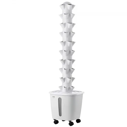 VEVOR Hydroponik-Turm, 50 Pods, Hydrotower 10 Ebenen, Hydroponik-Anbausystem-Set mit App-Steuerung, Rädern, 20-L-Wassertank & Pumpe, Hydroponic Tower für Kräuter, Obst & Gemüse im Innenbereich – Bild 10