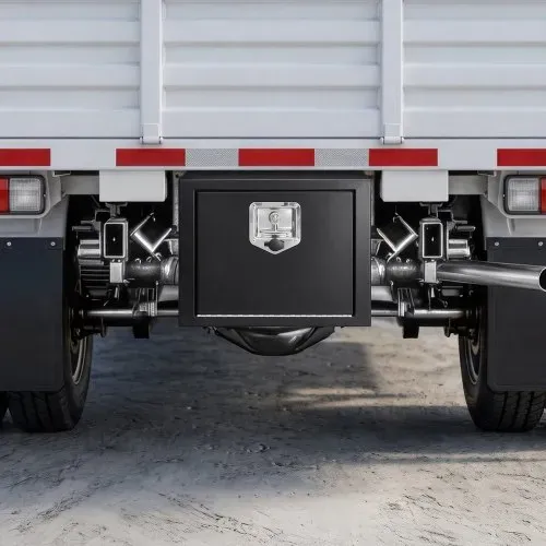 VEVOR Lkw Unterbaubox 457 x 305 x 356 mm Unterflur Staukasten Kaltgewalzter Stahl Wasserdichter Werkzeugkasten mit T-Griff Schloss für Lkw Anhänger Transporter Werkzeugkiste Unterflurkasten Schwarz – Bild 7