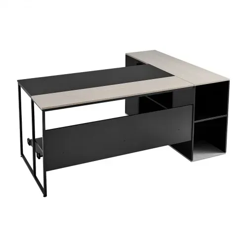 VEVOR L-förmiger Chefschreibtisch großer moderner Bürotisch mit Schubladen & Lagerschrank &CPU-Ständer, Schreibtisch aus Holz, 158,7 kg Tragkraft, Computertisch für Arbeit Studium Schreiben – Bild 10