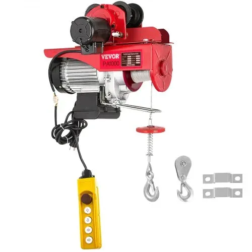 VEVOR Elektrische Seilwinde 220 V Elektrischer Kettenzug 1000 kg 1800 W mit kabelgebundener Fernbedienung 1,4 m Elektrische Winde für Werkstatt, Garage, Lager, Industrie, Heben schwerer Lasten – Bild 8