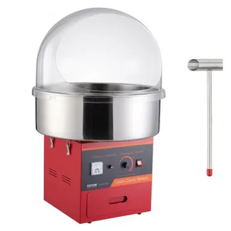 VEVOR Elektrische Zuckerwattemaschine, 1000 W Zuckerwattegeräte, Kommerzielle Zuckerwattemaschine mit Abdeckung, Edelstahlschüssel, Zuckerschaufel, Schublade, Perfekt für Familienfeiern, Rot VEVOR Elektrische Zuckerwattemaschine, 1000 W Zuckerwattegeräte, Kommerzielle Zuckerwattemaschine mit Abdeckung, Edelstahlschüssel, Zuckerschaufel, Schublade, Perfekt für Familienfeiern, Rot