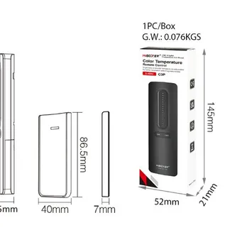 Synergy 21 LED Fernbedienung 2,4GHz dual white (CCT) + Dimm (b)*Milight/Miboxer* Synergy 21 LED Fernbedienung 2,4GHz dual white (CCT) + Dimm (b)*Milight/Miboxer*