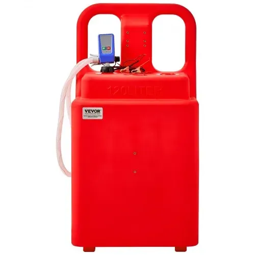 VEVOR Kraftstofftrolley, 121 L, Kraftstoffkanister mit 9,46 L/min elektrischer Kraftstofftransferpumpe, 1,2 m Förderschlauch & Auto-Stop-Sensordüse, Tankadapter, geeignet für Diesel & Benzin, rot – Bild 8