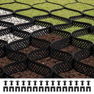 VEVOR Kiesgitter, 75 mm Tiefe, Rasengitter 7600×2900 mm, Kieswabe, Wabengitter HDPE, durchlässige Geogitter zur Einfahrtsstabilisierung, für Garten, Terrasse, Gehweg, Wohnmobilparkplätze VEVOR Kiesgitter, 75 mm Tiefe, Rasengitter 7600×2900 mm, Kieswabe, Wabengitter HDPE, durchlässige Geogitter zur Einfahrtsstabilisierung, für Garten, Terrasse, Gehweg, Wohnmobilparkplätze