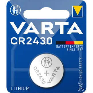 Lithium-Knopfzelle VARTA “Electronics“, CR 2430, 280mAh, 3V, 1er-Blister Lithium-Knopfzelle VARTA “Electronics“, CR 2430, 280mAh, 3V, 1er-Blister