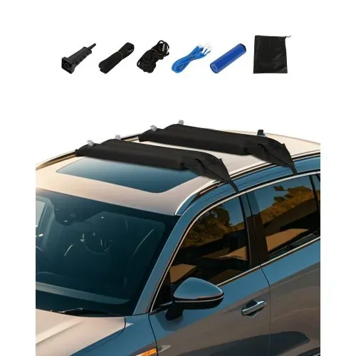 VEVOR Aufblasbarer weicher Dachgepäckträger-Pads, 95 cm Universal-Autodachgepäckträgerpolster, 40 kg belastbarer Kajakträger mit 2 Zurrgurten & Seilen & Handluftpumpe für Kanus Surfbretter SUPs VEVOR Aufblasbarer weicher Dachgepäckträger-Pads, 95 cm Universal-Autodachgepäckträgerpolster, 40 kg belastbarer Kajakträger mit 2 Zurrgurten & Seilen & Handluftpumpe für Kanus Surfbretter SUPs