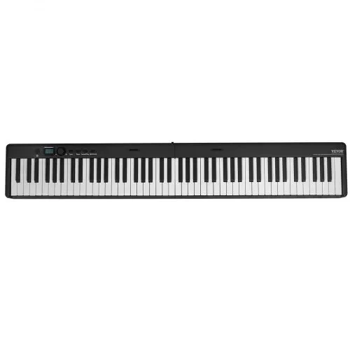 VEVOR 88-Tasten-Klappklavier, Bluetooth und MIDI, tragbares elektronisches digitales Klappklavier mit Sustain-Pedaltasche, berührungsempfindlichen Tasten, Kopfhörern, wiederaufladbar für Anfänger, Jugendliche und Erwachsene, Schwarz – Bild 8