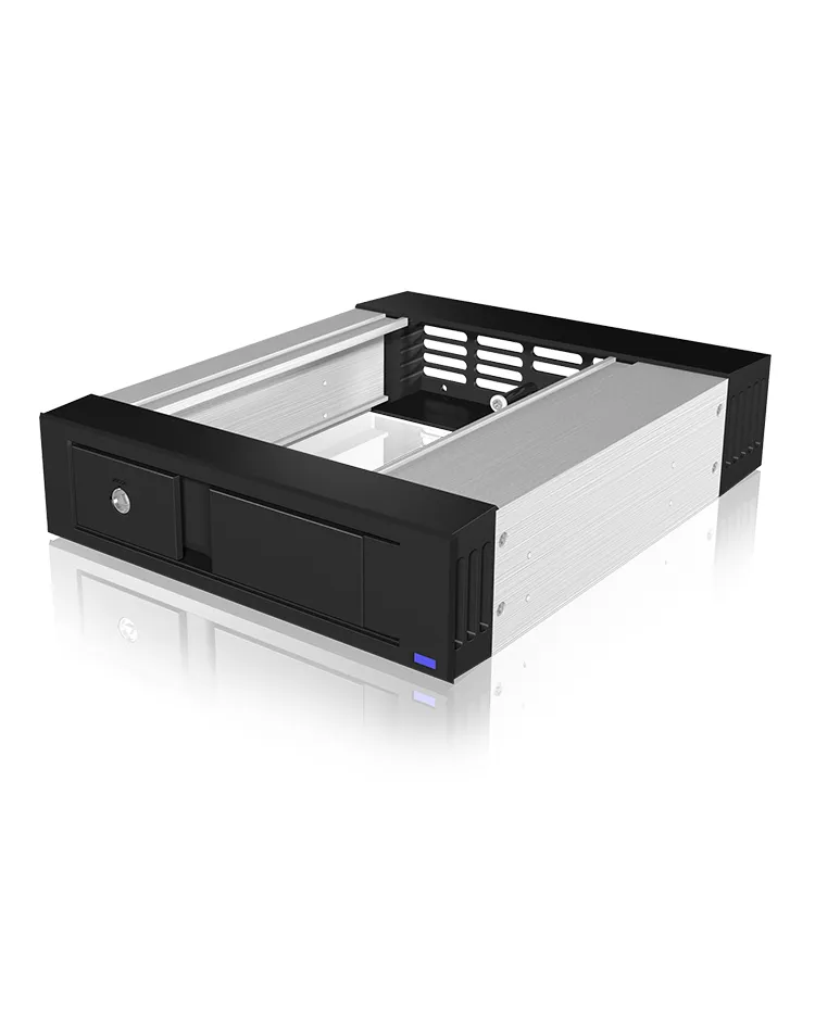 ICY BOX IB-158SSK-B, Wechselrahmen, 1x 3,5" SATA I/II/III oder SAS II HDD zu 1x SATA Host, EasySwap trägerlos, Stahl + Plastik, abschließbar,schwarz – Bild 2