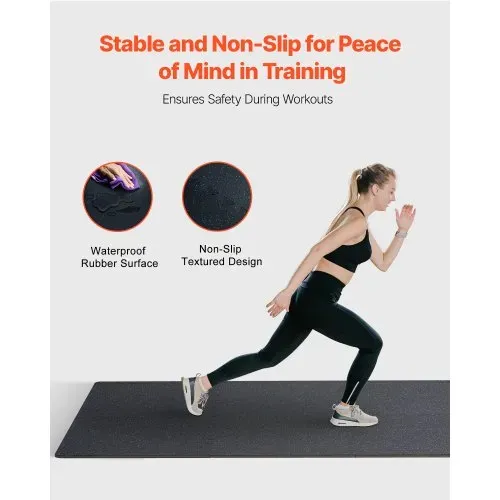 VEVOR Yoga Bodenmatten 6 Stk. Gummioberfläche & EVA-Schaum, 61 x 61 cm Trainingsmatten mit 24 Quadratfuß Abdeckung, ineinandergreifende Gymnastikmatten für Fitnessstudio Garage, Schwarz & Blau – Bild 3