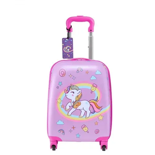 VEVOR 5 tlg. Kinderkoffer Set, 457,2 mm, Hartschalenkoffer mit Kindertrolley, Rucksack, Nackenkissen, Lunchbox & Kofferanhänge, Kofferset fürJungen & Mädchen, praktisch für Reisen Fliegen (Einhorn) – Bild 8