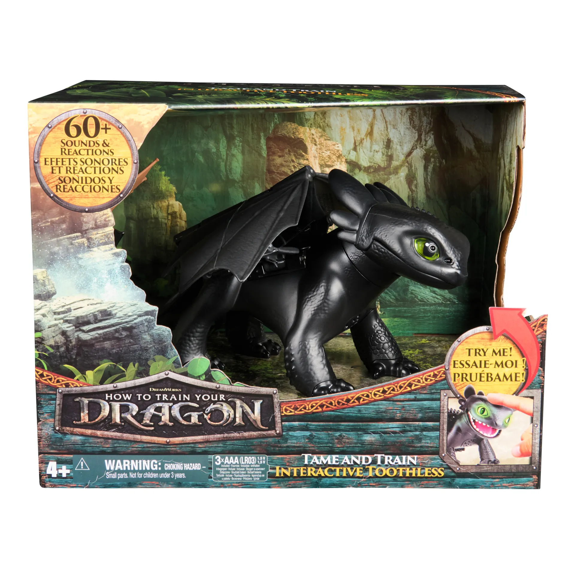 DreamWorks Dragons Drachenzähmen leicht gemacht - Interaktive Drachenfigur Ohnezahn mit LIcht- & Soundeffekten, Trainings- und Spielfunktionen – Bild 2