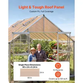 VEVOR 12x Doppelstegplatten 6mm, 152x61cm Hohlkammerplatten Zuschneidbar, Polycarbonatplatten UV-beständig, Gewächshausplatten Wetterfest, Ersatzplatten für Gewächshäuser Frühbeete Carports & Dachbau VEVOR 12x Doppelstegplatten 6mm, 152x61cm Hohlkammerplatten Zuschneidbar, Polycarbonatplatten UV-beständig, Gewächshausplatten Wetterfest, Ersatzplatten für Gewächshäuser Frühbeete Carports & Dachbau