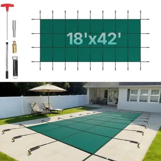 VEVOR Pool Abdeckplane rechteckig 5,47×12,7 m, Winterabdeckplane aus Polypropylen, Poolüberdachung Grün Poolabdeckung mit dichtem Netz zum Abhalten von Schlamm Schutz Laub Schnee für Pools aller Arten VEVOR Pool Abdeckplane rechteckig 5,47×12,7 m, Winterabdeckplane aus Polypropylen, Poolüberdachung Grün Poolabdeckung mit dichtem Netz zum Abhalten von Schlamm Schutz Laub Schnee für Pools aller Arten