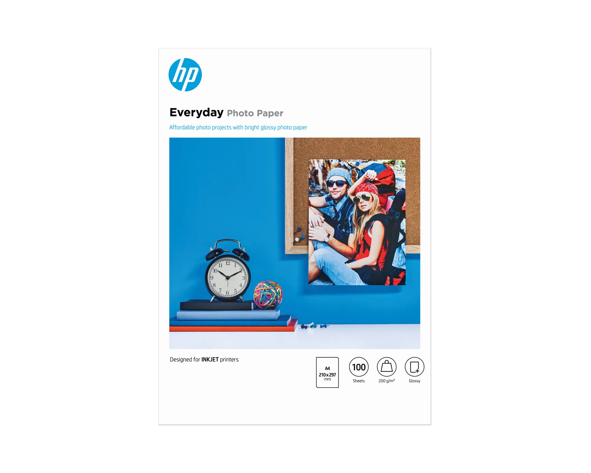 HP Normales Fotopapier, glänzend, 200 g/m2, A4 (210 x 297 mm), 100 Blatt HP Normales Fotopapier, glänzend, 200 g/m2, A4 (210 x 297 mm), 100 Blatt