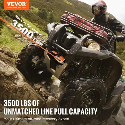 VEVOR Elektrische Seilwinde, 3500 lb Seilzugkapazität, 12 V DC ATV/UTV-Winde mit Φ3/16 Zoll x 39 Fuß 12 Strängen Synthetikseil, Aluminium-Seilführung, kabelgebundene Fernbedienung, IP55 wasserdicht zum Schleppen von UTV, ATV, Boot VEVOR Elektrische Seilwinde, 3500 lb Seilzugkapazität, 12 V DC ATV/UTV-Winde mit Φ3/16 Zoll x 39 Fuß 12 Strängen Synthetikseil, Aluminium-Seilführung, kabelgebundene Fernbedienung, IP55 wasserdicht zum Schleppen von UTV, ATV, Boot