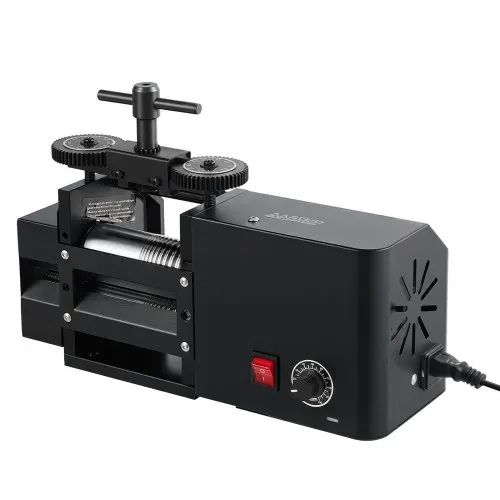 VEVOR Schmuckwalzwerk Elektrisch 60 mm 4-in-1 Rund Flach Vierkant Halbrund, Werkzeug für DIY-Schmuckhersteller, Einstellbare Dicke 0,03–7 mm, zum Pressen von Duktilen Metallen wie Gold Silber Kupfer – Bild 9