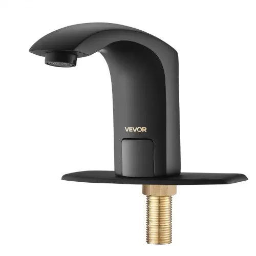 VEVOR berührungsloser Waschtischhahn (Mattschwarz) Badezimmer, automatische Waschtischarmatur, freihändig einstellbarer Sensorhahn (kalt/warm), batteriebetriebener Wasserhahn Toilettenhahn – Bild 10