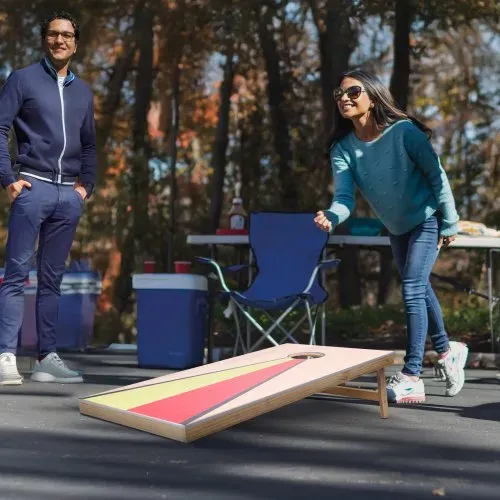 VEVOR Cornhole Spiel Set (1255 x 600 x 302 mm) Cornhole-Spielbretter, tragbares Wurfbrett aus Massivholz, Cornhole-Spiel für Erwachsene, inkl. 8 Sitzsäcken & Griff, für Garten Hinterhof Camping – Bild 7