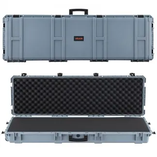 VEVOR Waffenkoffer mit Hartschale für Langwaffen, abschließbarer Gewehrkoffer mit vorgeschnittenen Schaumstoffen, Langwaffenkoffer Waffenaufbewahrung rollbar IP67 wasserfest, 1391x435x188 mm Grau VEVOR Waffenkoffer mit Hartschale für Langwaffen, abschließbarer Gewehrkoffer mit vorgeschnittenen Schaumstoffen, Langwaffenkoffer Waffenaufbewahrung rollbar IP67 wasserfest, 1391x435x188 mm Grau