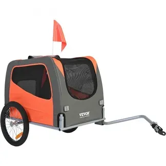 VEVOR Hundeanhänger 30 kg Fahrradanhänger Kohlenstoffstahl + 600D Oxford-Gewebe + PP faltbar 1440 x 720 x 779 mm als Anhänger Gefaltete Größe 760 x 560 x 195 mm Orange&Grau VEVOR Hundeanhänger 30 kg Fahrradanhänger Kohlenstoffstahl + 600D Oxford-Gewebe + PP faltbar 1440 x 720 x 779 mm als Anhänger Gefaltete Größe 760 x 560 x 195 mm Orange&Grau