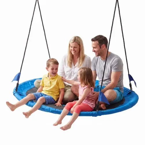 VEVOR Nestschaukel ⌀149 cm Tellerschaukel Familienschaukel 317 kg Blau, Schaukel für Outdoor & Indoor, 360° Drehbar, Schaukelsitz aus 900D Oxford-Gewebe mit 2 Aufhängegurten & Verstellbaren Seilen – Bild 8