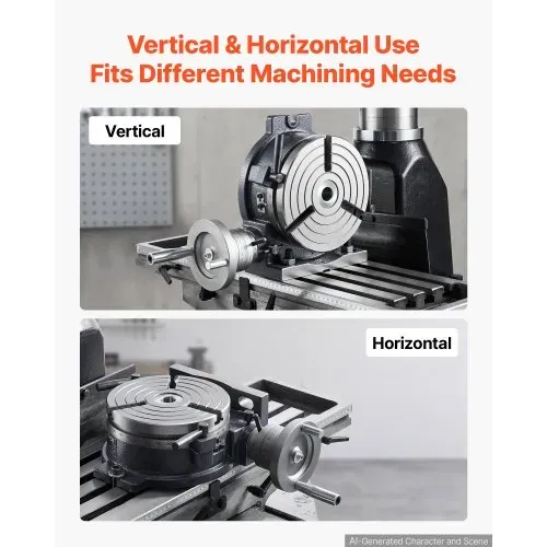 VEVOR Rundtisch Teilapparat Schwenkbar Horizontal/Vertikal 200 mm Drehtisch, für Fräsmaschinen & Bohrmaschinen, mit T-Nut & Skala, Schneckengetriebeverstellung, aus Gusseisen, Präzisionsindexierung, VEVOR Rundtisch Teilapparat Schwenkbar Horizontal/Vertikal 200 mm Drehtisch, für Fräsmaschinen & Bohrmaschinen, mit T-Nut & Skala, Schneckengetriebeverstellung, aus Gusseisen, Präzisionsindexierung,
