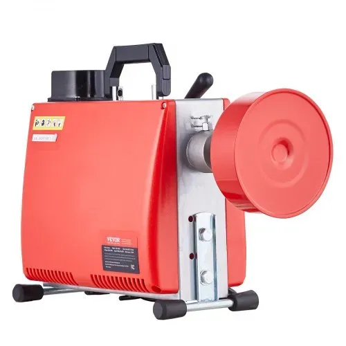 VEVOR Rohrreinigungsmaschine, 66 Fuß x 5/8 Zoll, 250 W elektrische Rohrreinigungsmaschine mit manueller Zuführung – mit 7 Schneidern, 2 Stahlkabeln (66' x 5/8" und 15' x 3/8") und CW/CCW-Steuerung für 1,6" bis 4" Rohre – Bild 8