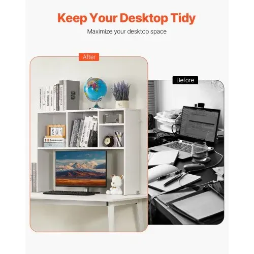 VEVOR Schreibtisch Bücherregal 1-stufiger Organizer (94 x 24 x 73 cm) Tischregale Schreibtisch Organizer Ausstellungsregal aus Spanplatten mit rutschfesten Füßen, für Büro Wohnheim, Weiß VEVOR Schreibtisch Bücherregal 1-stufiger Organizer (94 x 24 x 73 cm) Tischregale Schreibtisch Organizer Ausstellungsregal aus Spanplatten mit rutschfesten Füßen, für Büro Wohnheim, Weiß