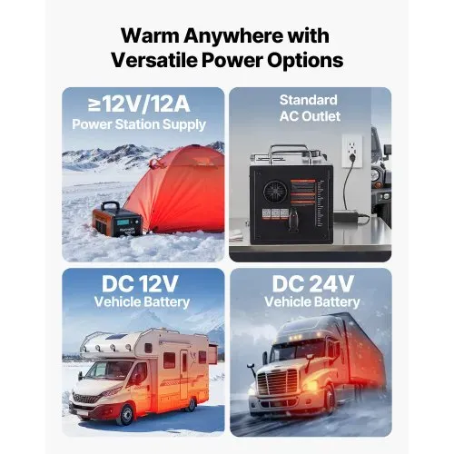 VEVOR Dieselheizung Lufterhitzer 5-8KW, DC 12 V/24 V, tragbarer All in One Standheizung mit Bluetooth-Steuerung & Fernbedienung & LCD-Bildschirm, 7 L Kraftstofftank für Lkw Wohnmobile SUVs – Bild 4