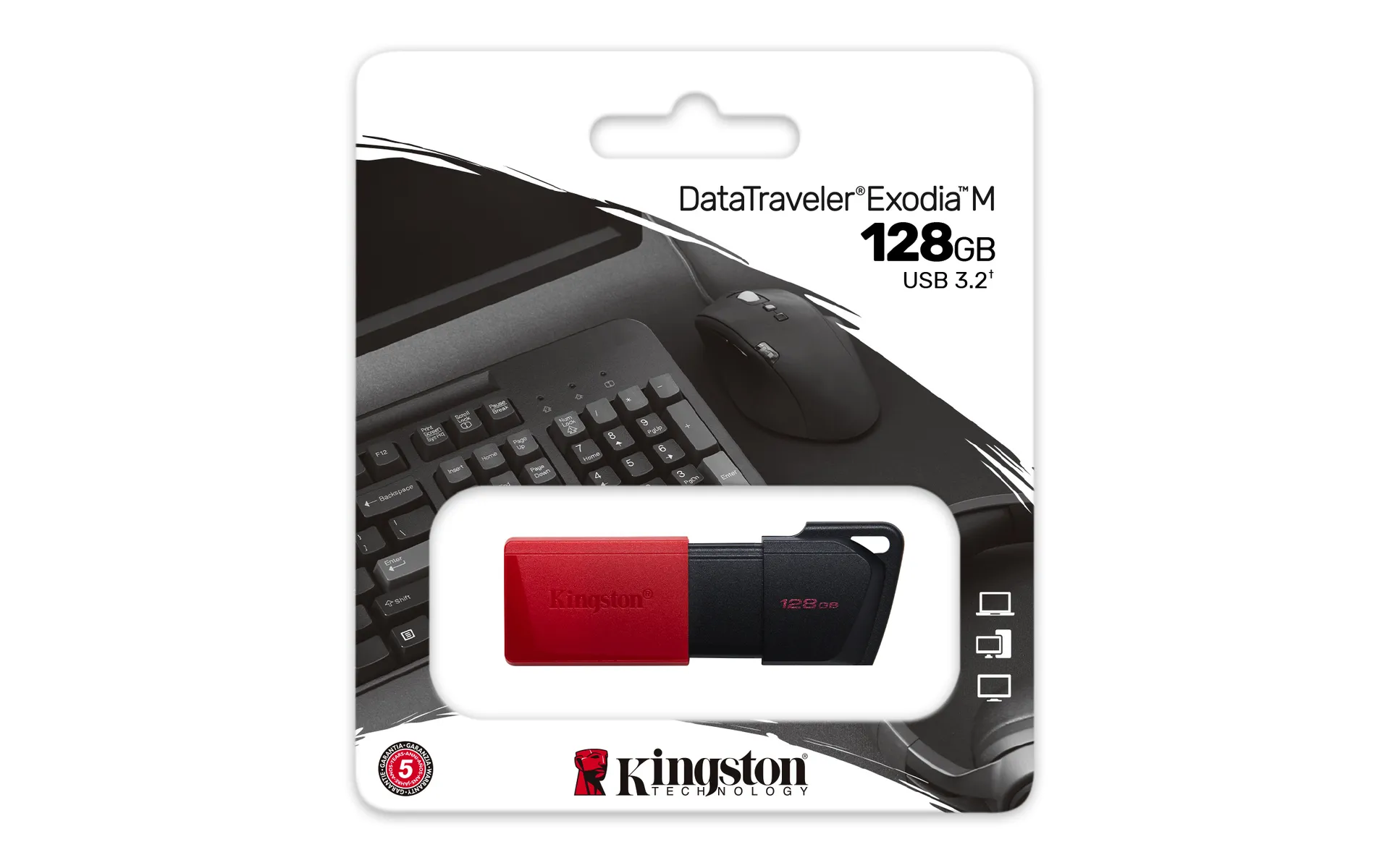 Kingston Technology DataTraveler 128GB USB3.2 Gen1 Exodia M (Schwarz + Rot) – Bild 6