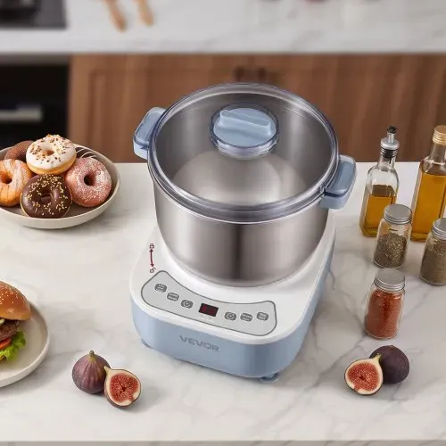 VEVOR Teigknetmaschine mit Gärfunktion 6,5 L Elektrische Teigmaschine 250 W für Brot, Pizza, Dampfbrötchen und Teigtaschen, mit Edelstahltopf, Digitalem Bedienfeld und Timer, bis zu 1600 g Mehl – Bild 7