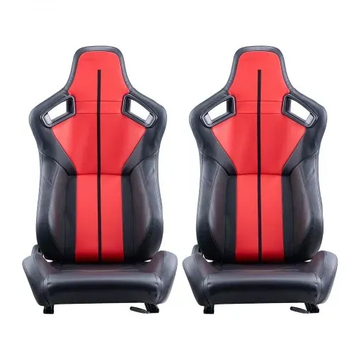 VEVOR Rennsitz verstellbares Renncockpit mit Weitwinkel-Neigung und hochelastischem Schaumstoff 2 Stk. Rennstuhl mit weichem PVC-Leder und Q235B-Schieber, passend für Rennwagen und Go-Karts – Bild 8