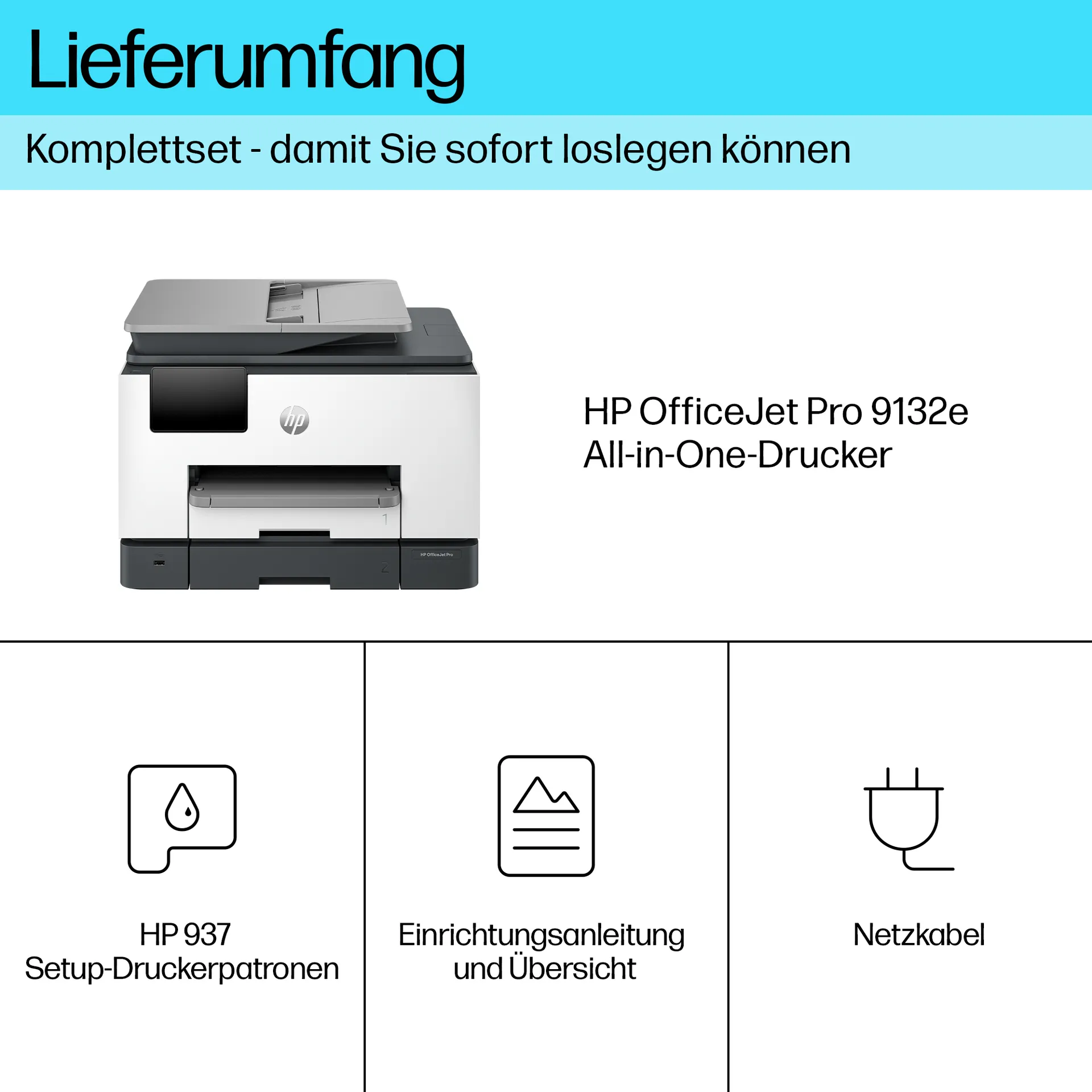 HP OfficeJet Pro 9132e Wireless All-in-One Farbe Drucker, Instant Ink; Beidseitiger Druck – Bild 5