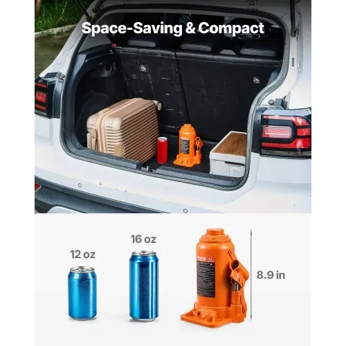 VEVOR hydraulischer Wagenheber Flaschenwagenheber 20 t 225–435 mm Hubbereich, Hochleistungs-Stempelwagenheber für Auto SUV Pickup Autoreparatur Hauslift landwirtschaftliche Geräte, Orange – Bild 4