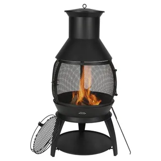VEVOR Gartenkamin, φ500x1100mm Terrassenofen, Aztekenofen aus Eisen zum Grillen & Wärmen, Chimenea Feuerstelle mit Grillgitter, Kaminmantel & rostfreiem Kamindeckel, für Terrasse, Garten, Hinterhof VEVOR Gartenkamin, φ500x1100mm Terrassenofen, Aztekenofen aus Eisen zum Grillen & Wärmen, Chimenea Feuerstelle mit Grillgitter, Kaminmantel & rostfreiem Kamindeckel, für Terrasse, Garten, Hinterhof