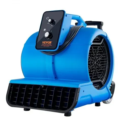VEVOR Bodengebläse, 1400 U/min, 4000 CFM, Luftbeweger zum Trocknen und Kühlen, tragbarer Teppichtrockner-Ventilator mit 3 Blaswinkeln, Timer, 3-Geschwindigkeitseinstellung, für Hausmeister, Haushalt und gewerbliche Nutzung – Bild 10