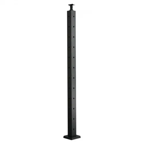 VEVOR Kabelgeländerpfosten, 106,6x4,98x4,98cm Stahl-Eckgeländerpfosten, mit L-förmigen vorgebohrten Löchern, SUS304 Edelstahl, mit gebogener Halterung, 1 Stk., Schwarz, 1JZLGZXHS1065S1EW001V0 – Bild 8