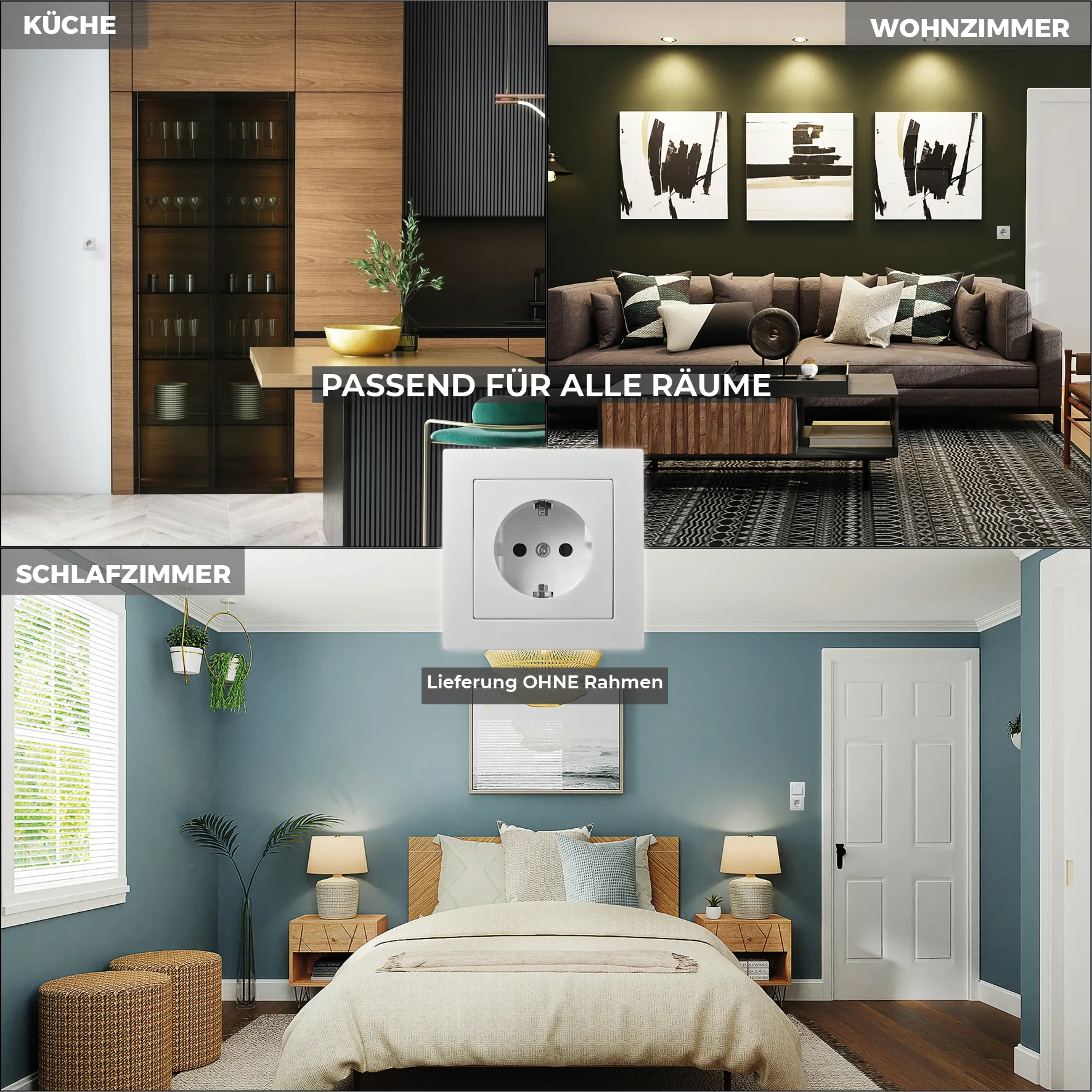 Schutzkontakt-Steckdose McPower ''Flair'' 250V~/16A, UP, Einsteckschutz, weiß – Bild 5