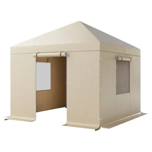 VEVOR Winterabdeckung, passend für 3,05 x 3,05 m Pavillon, Ersatzabdeckung mit Seitenwänden & Netzfenstern, PE-Material, Lagerschutzabdeckungen, Pavillons nicht im Lieferumfang enthalten – Bild 10