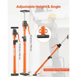 VEVOR Einhandstütze, 2x, Deckenstütze 64,5–115cm, Teleskopstütze aus Stahl, Montagestütze bis zu 100kg Kapazität zum Installieren von Schränken, Anheben von Trockenbauwänden, Frachtstangen VEVOR Einhandstütze, 2x, Deckenstütze 64,5–115cm, Teleskopstütze aus Stahl, Montagestütze bis zu 100kg Kapazität zum Installieren von Schränken, Anheben von Trockenbauwänden, Frachtstangen