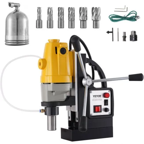 VEVOR 1100 W Magnetbohrmaschine mit 40mm Bohrdurchmesser MD40 Magnetbohrmaschine 12000 N Magnetkraft Magnetbohrsystem 670 U/min mit 6-teiligem HSS-Ringschneider-Set VEVOR 1100 W Magnetbohrmaschine mit 40mm Bohrdurchmesser MD40 Magnetbohrmaschine 12000 N Magnetkraft Magnetbohrsystem 670 U/min mit 6-teiligem HSS-Ringschneider-Set