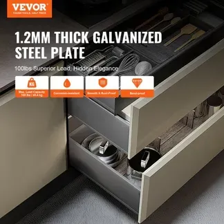 VEVOR 10 Paar 533,4-mm-Schubladenschienen für die seitliche Montage an der Unterseite, vollständig kugelgelagerte Verlängerungsschiene aus Stahl, Schrankschienen mit Verriegelungsmechanismus 100 Pfund VEVOR 10 Paar 533,4-mm-Schubladenschienen für die seitliche Montage an der Unterseite, vollständig kugelgelagerte Verlängerungsschiene aus Stahl, Schrankschienen mit Verriegelungsmechanismus 100 Pfund