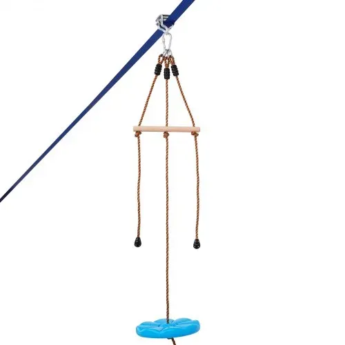 VEVOR Zipline für Kinder & Erwachsene, 16,7 m Zipline-Sets bis zu 150 kg, Seilrutschen für den Außenbereich im Hinterhof, Spielplatzunterhaltung mit Zipline, Nylon-Sicherheitsgurt & Zubehörsatz – Bild 8