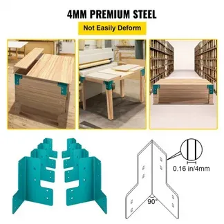 VEVOR Schaukelverbinder, 4 mm dicker Stahl-Schaukelwinkel, 8-teiliges Eckverbinder-Set, rechtwinklige Werkstatttisch-Eckhalterungen, Gelenkverschluss für Schreibtischkante, Familien-Heimwerker VEVOR Schaukelverbinder, 4 mm dicker Stahl-Schaukelwinkel, 8-teiliges Eckverbinder-Set, rechtwinklige Werkstatttisch-Eckhalterungen, Gelenkverschluss für Schreibtischkante, Familien-Heimwerker