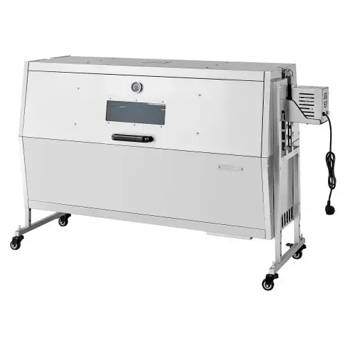 VEVOR Lammgrill 38 W 60 kg 1168,4 mm Drehspieß Spanferkelgrill Edelstahl für Garten und Terrasse, 4 Höhenstufen, Feststellbare Räder, mit Grillzange Faltbarem Deckelschutz Bürsten und Gewürzbehälter – Bild 10