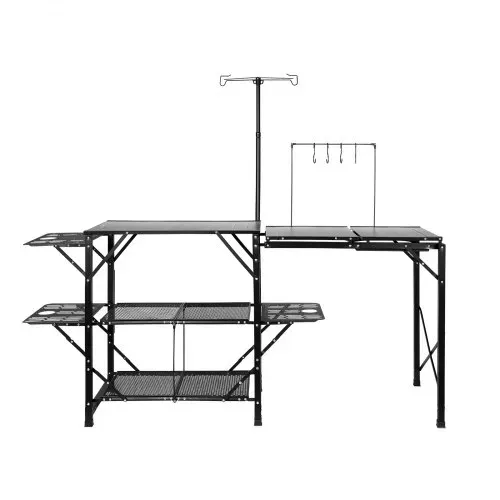 VEVOR Campingküche Outdoor Camping Küche 174 x 50 x 160 cm, Reiseküche Zeltschrank Zusammenklappbar 40 + 22 kg Klappbarer Campingtisch Küchenbox Arbeitsplatte Platz für die Spüle Tragetasche Shwarz – Bild 8
