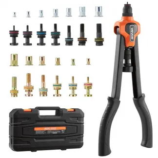 VEVOR Nietmutternzange Set 42 cm, Zweihändige Nietzange mit 13 Dornen & 130 Muttern in metrischen und SAE-Größen M3, M4, M5, M6, M8, M10, M12, 1/2-13, 8-32, 10-24, 1/4-20, 5/16-18, 3/8-16 UNC VEVOR Nietmutternzange Set 42 cm, Zweihändige Nietzange mit 13 Dornen & 130 Muttern in metrischen und SAE-Größen M3, M4, M5, M6, M8, M10, M12, 1/2-13, 8-32, 10-24, 1/4-20, 5/16-18, 3/8-16 UNC