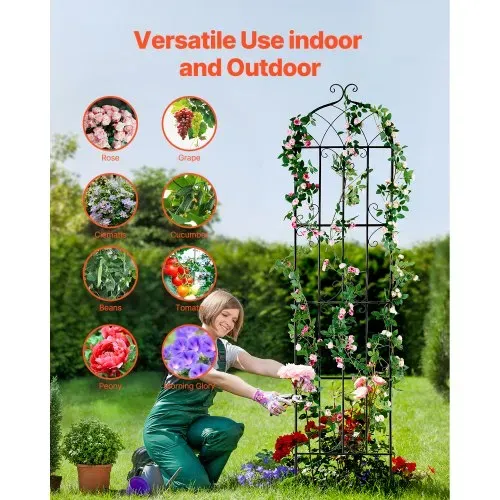 VEVOR Rankhilfe für Kletterpflanzen, 51x220 cm, 4er-Set rostfreies Metallspalier für Gartenblumen, Kletterrosen-Spalier, Rankgitter, Gurkenstütze, dekoratives Clematis-Spalier für Innenhöfe & Rasen – Bild 3